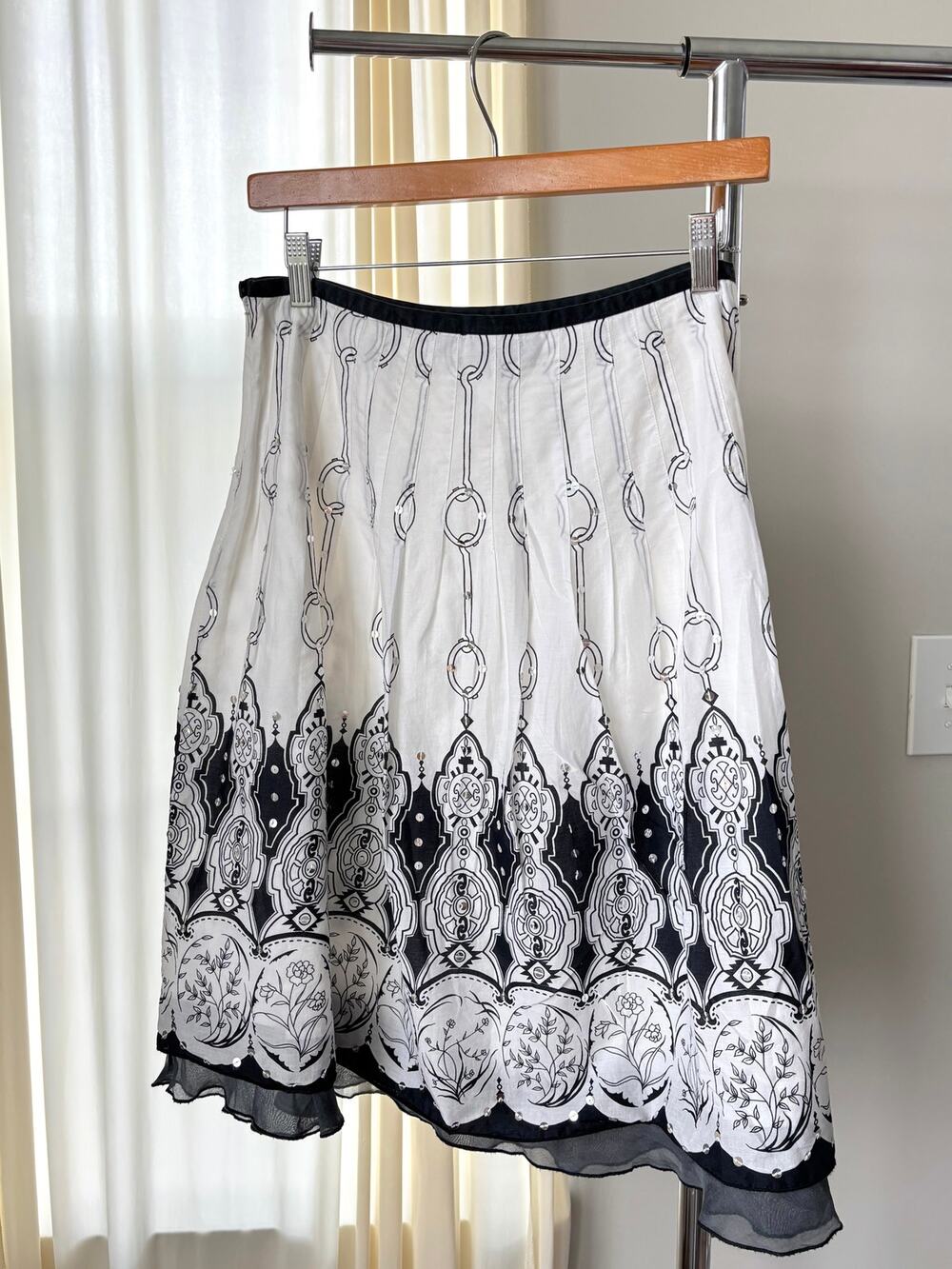 Vintage The Limited Midi Skirt Size 8 Floral Sequin Y2K‎ Whimsygoth Boho Romance